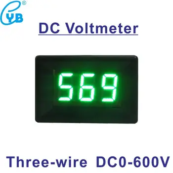 0.36 inç DC 600V Mini LED Dijital Voltmetre Gerilim Metre Paneli Volt Test Cihazı Dedektörü Monitör 3 Teller Kırmızı Yeşil Mavi DC 3.3-30V