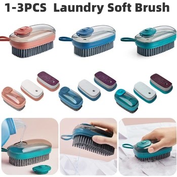 1-3 ADET Çamaşır Temizleme Fırçası Yıkama Yumuşak Fırça El Bulaşık Yıkama Fırçası Otomatik Sıvı Ekleme Ayakkabı Temizleyici Mutfak Aracı