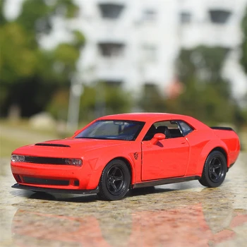 1/36 Dodge Challenger Alaşım Kas Spor Araba Modeli Diecast Metal Oyuncak Polis Araçları Araba Modeli Simülasyon Koleksiyonu Çocuklar Hediye