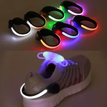 1 Adet/2 Adet aydınlık LED ayakkabı ışığı Klip Uyarı Lambası Gece Yürüyüş Koşu Bisiklet