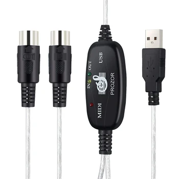 1 adet MIDI USB kablosu Taşınabilir Pratik Dayanıklı Bağlantı Aksesuarı Müzik Düzenleme Kablosu Dönüştürme Aracı Aletleri Ses C