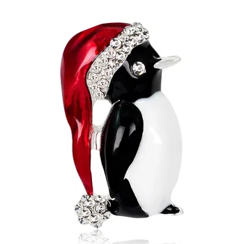 1 adet Noel dekorasyon kolye süsler hayvan penguen broş hediye