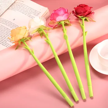 1 Adet Sevimli Kawaii Gül Çiçek Jel Kalem Ofis Okul Malzemeleri Kırtasiye Yaratıcı Tatlı Oldukça Güzel Yumuşak Kalem