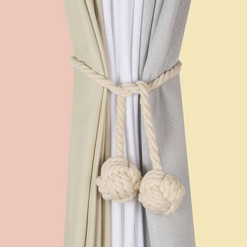 1 Adet Sevimli pamuk düğümü Topu Perde Tutucular Kravat Geri Ev Aksesuarları Dekorasyon Yatak Odası Perdeleri Klip Tutucu Toka Tieback