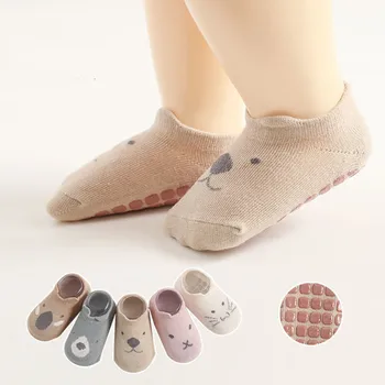 1 Çift Bebek Bebek Çorap Sevimli Karikatür Ayak Bileği Kısa Çorap Yürüyor Boys Kızlar için Bahar Yaz İnce kaymaz Zemin Çorap 0-5Y