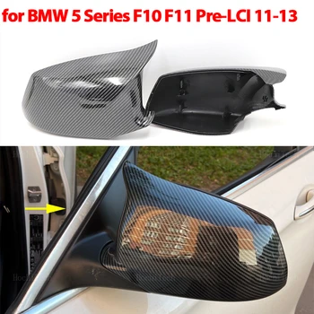 1 çift Dikiz Yan Kılıf Trim M Tarzı Araba dikiz aynası Kapakları BMW 5 Serisi için F10 F11 Ön LCİ 525i 528i 530i 535i 2011-2013