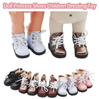 1 Çift Şık Bebek Prenses Ayakkabı Çocuk Soyunma Oyuncak Bebek Botları Giyilebilir Oyuncak Pretend