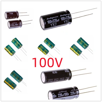10/50/100 adet / grup 100V 56uF DIP Yüksek Frekanslı Alüminyum elektrolitik kondansatör