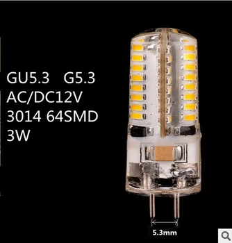 10 ADET / GRUP LED GU5.3 12 V LED G5.3 12 V 3014 64SMD LED GU5. 3 AC12V LED G5. 3 DC12V kristal ışık avize spot ampul