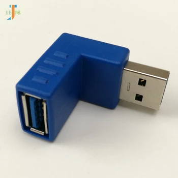 100 adet / grup USB 3.0 Tip A Erkek / Dişi Mavi Açı Çapraz Tip Adaptör Çoğaltıcı Cinsiyet Değiştirici Konektörü Hızlı Hızlı