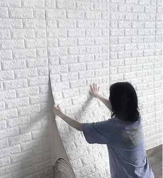 10M 3D duvar çıkartmaları Taklit Tuğla yatak odası dekoru Su Geçirmez Kendinden yapışkanlı Duvar Kağıdı Paneli Ev Oturma Odası TV Zemin