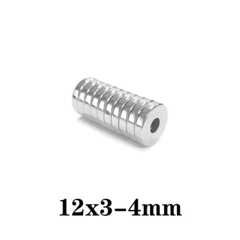 10~200 ADET 12x3-4 Güçlü neodimiyum mıknatıslar Disk 12x3mm Delik 4mm Küçük Çaplı Mıknatıs Yuvarlak Havşa Manyetik 12*3-4mm 12 * 3