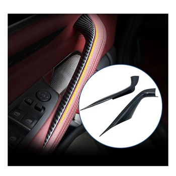 2 Adet Karbon Fiber Kapı çekme kolu Değiştirme kulp kılıfı BMW 5 Serisi 2018-2023 İçin 525İ 528İ Sürücü Ve Yolcu Yan