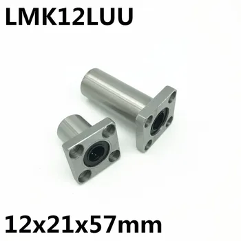 2 adet LMK12LUU 12mm mil lineer rulman kare flanş rulman bush 12x21x57mm LMK12 Ücretsiz Kargo