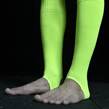 2 Çift Futbol Buzağı Kol Sabit Topuk Yetişkin Çorap Pedleri Açık Spor Tekmelik Kollu Uzun Tüp Örgü dizlik Kollu