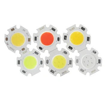 20 adet / grup Kırmızı Mavi Yeşil Beyaz 3W 5W 7W 20mm Yuvarlak LED COB Çip Kurulu Emiter aydınlatma Kaynağı Spot ışık Downlight