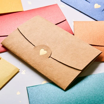 20 adet Zarf doğum günü hediyesi Nimet Tebrik Mektubu Düğün Davetiyesi DIY Okul Malzemeleri Mini Bronzlaşmaya Kalp Kartı 10. 5x7cm