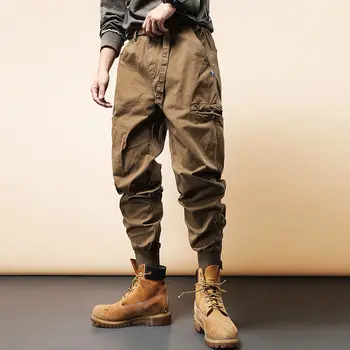2021 Sonbahar Kış Yeni Moda erkek pantolon Askeri Joggers Çok Cep Gevşek Pantolon Erkek Rahat Sweatpants Kargo Pantolon F227