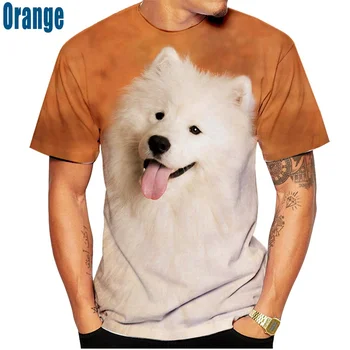 2023 Sevimli Samoyed Köpek Desen Yeni Erkek / kadın yazlık t-shirt Moda Hayvan Köpek 3D Baskı