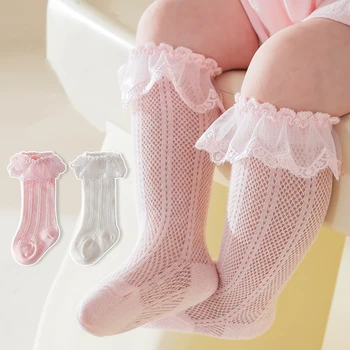 2023 Yaz Yeni Bebek Çorap Sevimli Dantel Çiçek İnce Örgü Yumuşak Pamuklu 0-12 Ay Yenidoğan Bebek Kız Çorap