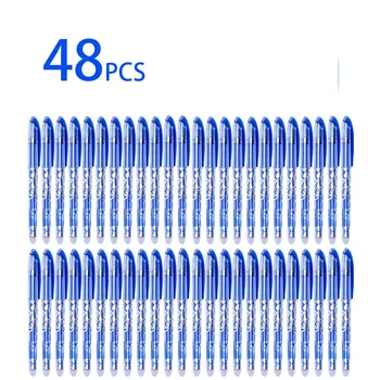 24 adet/36 adet / 48 adet Silinebilir Jel Kalem 0.5 mm Yıkanabilir Kolu Ofis Okul Yazma Kırtasiye Mavi Siyah Mürekkep Silinebilir Kalem Dolum Çubuk