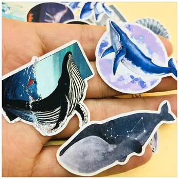 28 Adet / takım Vintage Mavi Balina Okyanus Sticker DIY Craft Scrapbooking Albümü Dergisi Mutlu Planlayıcısı Dekoratif Çıkartmalar