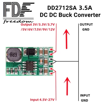 3.5 A DC-DC Dönüştürücü Modülü Buck Adım Aşağı YENİ Voltaj Regülatörü Kurulu 4.5 V-27V için 3V 3.3 V 3.7 V 5V 6V 7.5 9V 12V DD2712sa