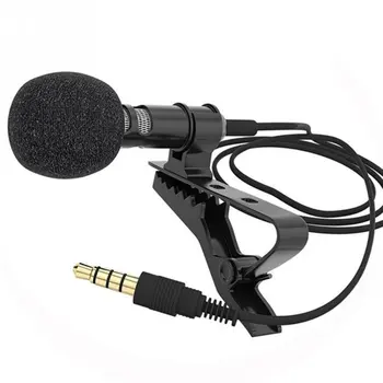 3.5 Mm 1.5 m/3m Mikrofon Klip Kravat Yaka Cep Telefonu Konuşma Ders Braketi Klip Vokal Ses Yaka Mikrofon