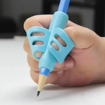 3 adet İki Parmak kalemlik Silikon Bebek Öğrenme Yazma Aracı Düzeltme Cihazı kalem seti Kırtasiye Doğru Parmak Pozisyonu