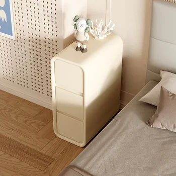 30x40x55cm Komodinler Modern Minimalist Başucu Masa Ultra dar Üç katmanlı depolama dolabı Doğal Çam yatak odası mobilyası