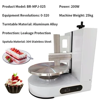 4-14 İnç Yuvarlak Kek Krem Yayma Kaplama dolum makinesi Doğum Günü Pastası Ekmek Krem Dekorasyon Serpme Yumuşatma Makinesi