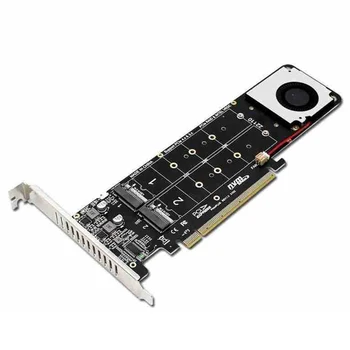 4 Disk NVME Raıd PCI-E4.0X16 sabit disk Adaptör Kartı 14000 + MB / S Genişleme Kartı Adaptörü Güçlü Soğutucu için 2230/2242/2260 / 2280mm