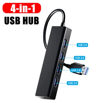 4 in 1 USB HUB Taşınabilir 4 Port USB 3.0 2.0 Splitter OTG Hub kart okuyucu Çok Fonksiyonlu Genişletici Splitter Klavye fan lambası