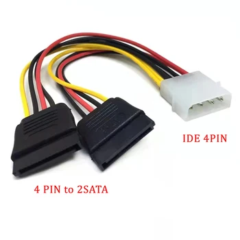 4 Pin Molex IDE Çift SATA Sabit Disk Güç Uzatma Kablosu Y Splitter Seri ATA SATA Sabit Sürücü Adaptör Kablosu Ve Konnektör