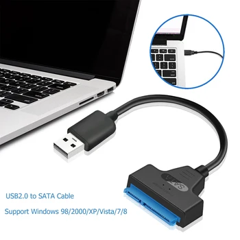 480 Mbps USB 2.0 SATA 22Pin Adaptör Kablosu Dönüştürücü Tel SATA Dizüstü Sabit Disk 2.5 in sabit disk sürücüler SSD