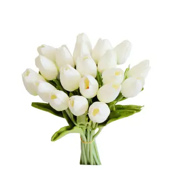 5/10 Adet Gerçek Dokunmatik Yapay Lale Çiçek Paskalya Yaz Düğün Buket Centerpiece Çiçek Düzenleme Mezarlık masa süsü