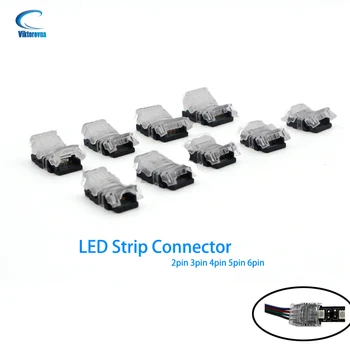 5 adet 2pin 3pin 4pin 5pin 6pin Tel Bağlantı Terminali Splice LED Şerit Konektörü RGB RGBW 3528 5050 LED Şerit ışık