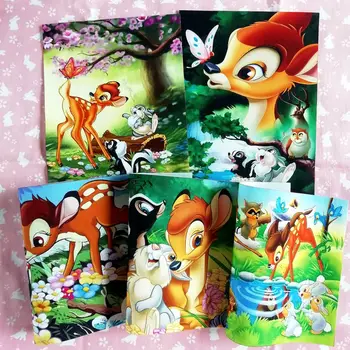 5 adet karikatür Disney geyik Bambi pamuk kanvas kumaş patchwork dikiş kumaşlar giysi dekorasyon duvar dekorasyon boyama yama