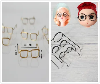 5 adet Sevimli 1/12 1/6 Bebek Gözlük Çerçevesi Bjd için Moda peluş oyuncak Gözlük Bebekler DIY Aksesuarları Giyinmek Oyuncaklar kızlar için