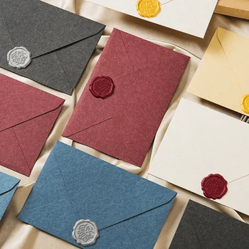 5 adet Yaratıcı Kaşmir Zarflar Mektup Pedleri DIY Düğün Parti Davetiyeleri Kartları Kapak Kartpostallar Zarflar Ambalaj Çantası