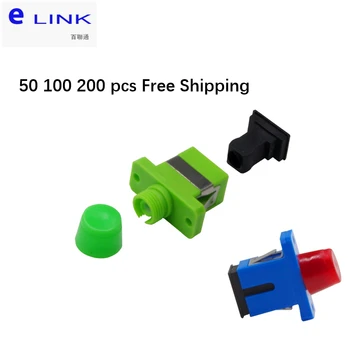 50/100/200 adet SC FC fiber optik adaptör plastik mavi yeşil tek modlu Simpleks konnektör APC SM çoğaltıcı ücretsiz kargo IL