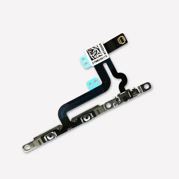 50 adet Orijinal Ses Kontrolü Dilsiz Titreşim Anahtarı Düğmesi Flex Kablo Şerit için Metal Braket ile iPhone 6S Artı Yedek