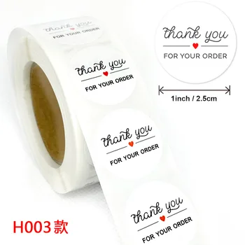 500 adet Güzel Hediye Kartları Zarf Sızdırmazlık Etiket Çıkartmaları Etiketleri 1 inç Beyaz Teşekkür Ederim Çıkartmalar Düğün İçin