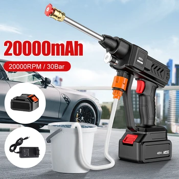 500W 30BAR Kablosuz Yüksek Basınçlı Araba Yıkama Şarj Edilebilir Araba Temizleme Yıkama Sprey Köpük Jeneratörü Su Tabancası Araba Yıkama Makinesi