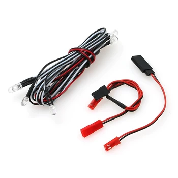 5Mm 6 led ışık Yedek Parça 4 Beyaz 2 Kırmızı 5mm Dönüşüm Kablosu İle 1/10 1/8 Eksenel SCX10 Traxxas TRX4 D90 HSP HPI RC Araba