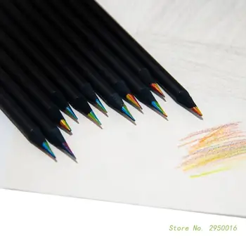 6 Renk Gökkuşağı Kalemler Renkli Kalem Çocuklar Yetişkinler için Sanat Çizim Ahşap Renkli Kalem Çok Renkli Kalem