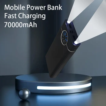 70000mAh Taşınabilir Güç Bankası 2 USB PD Hızlı Şarj Güç Bankası harici pil şarj cihazı,cep Telefonu İçin tablet telefon Güç