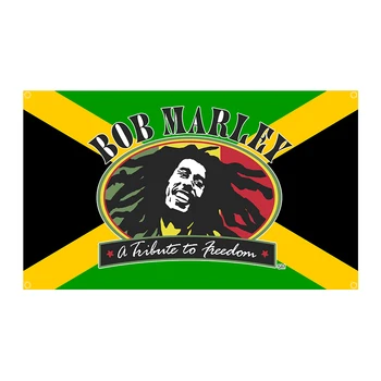 90x150cm Bob Marley Jamaika Reggae Bayrağı Polyester Baskılı Yatak Odası veya Dış Dekorasyon Afiş Goblen