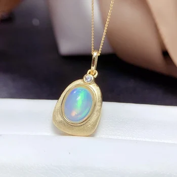 925 Ayar Gümüş Doğal Garnet Opal Kolye kadın Kolye Yangın Renk Süper Iyi Ücretsiz Kargo Sertifikalı takı güzel