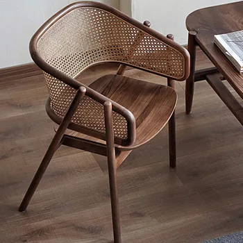 Ahşap Rahatlatıcı Masa yemek sandalyeleri Rattan Açık İskandinav yemek sandalyeleri Yatak Odası Koltuk Silla Comedor mutfak mobilyası AB50CY